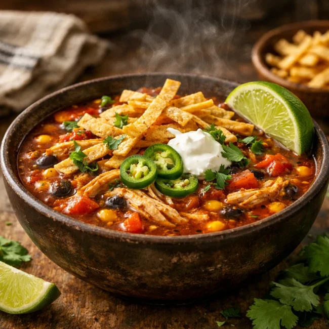 Spicy Southwest Chicken Tortilla Soup