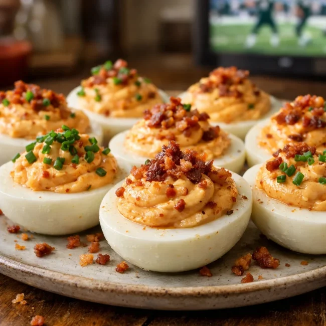 Spicy Sriracha Deviled Eggs