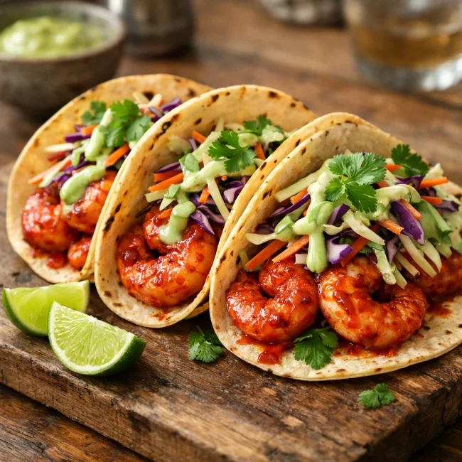 Spicy Sriracha Shrimp Tacos