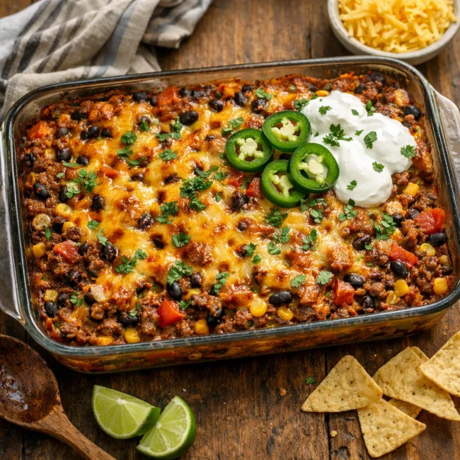 Spicy Taco Ground Beef Casserole