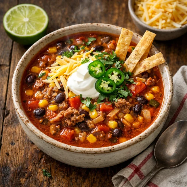 Spicy Tex-Mex Taco Soup
