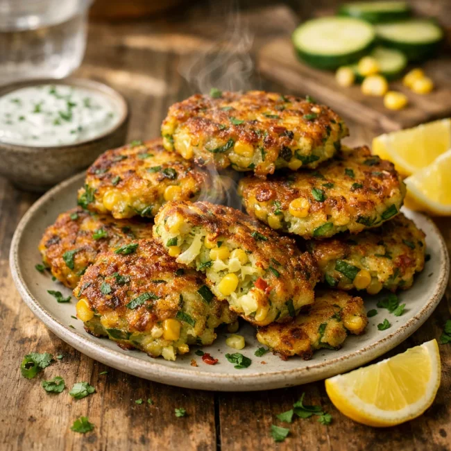 Spicy Zucchini and Corn Fritters