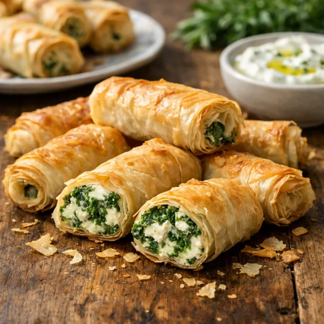 Spinach & Ricotta Spanakopita Roll-Ups