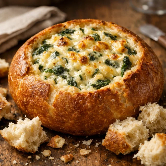 Spinach and Artichoke Bread Bowl
