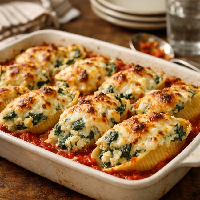 Spinach and Artichoke Stuffed Shells
