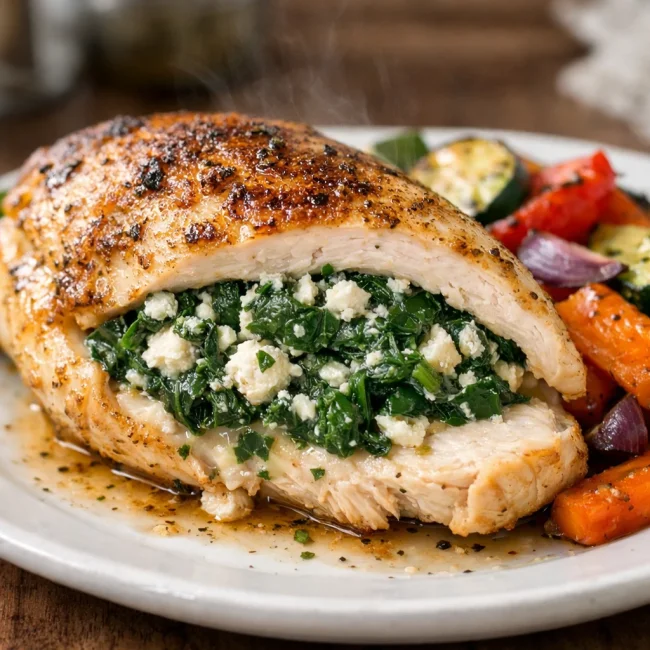 Spinach and Feta Stuffed Chicken Breast