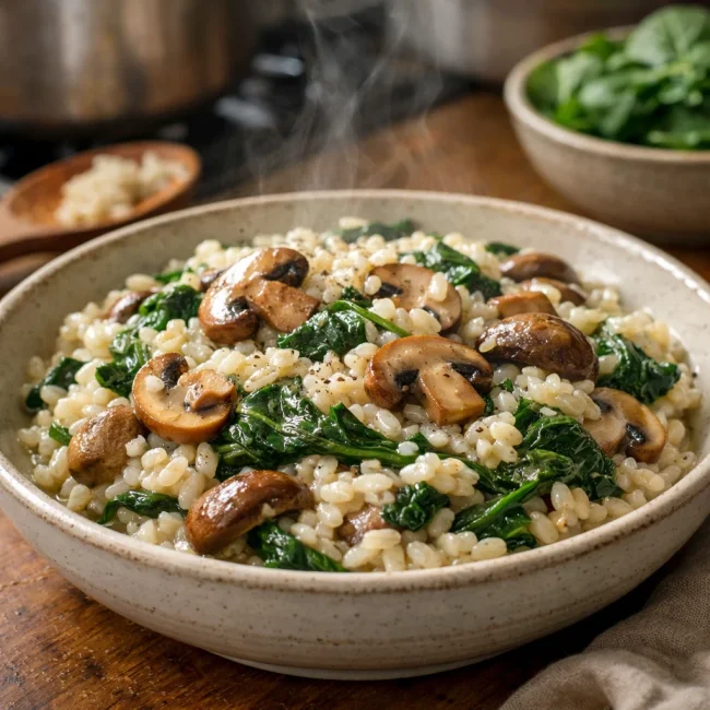 Spinach and Mushroom Risotto