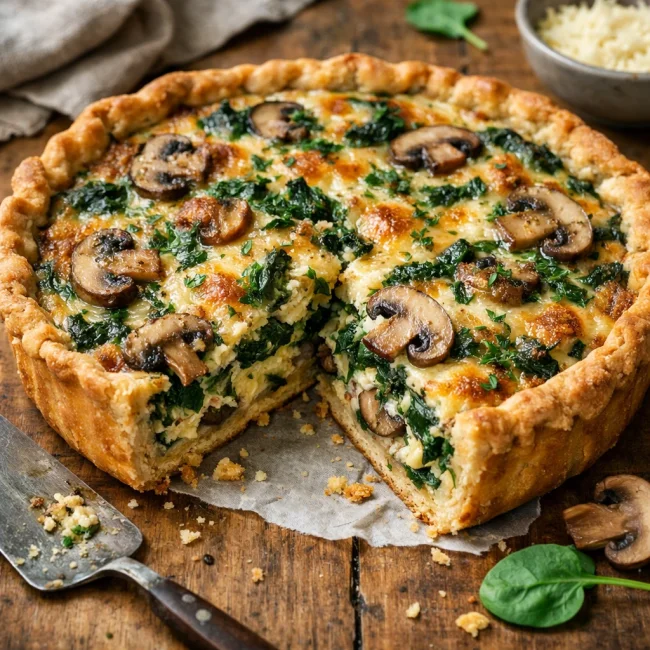 Spinach and Mushroom Savory Tart