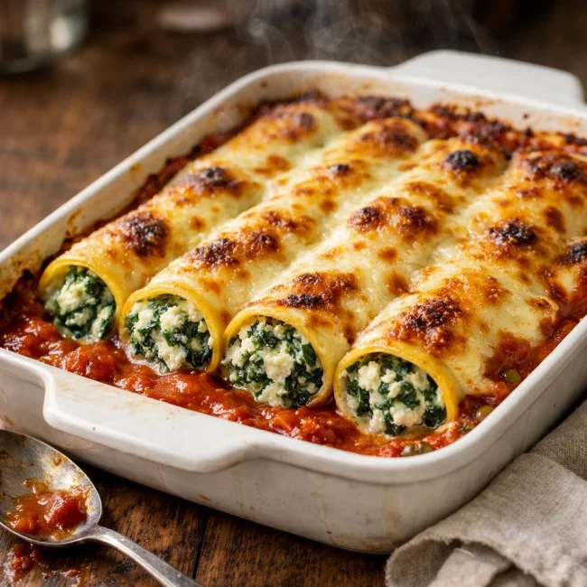Spinach and Ricotta Cannelloni