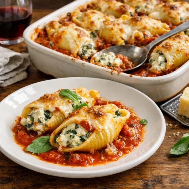Spinach and Ricotta Stuffed Shells