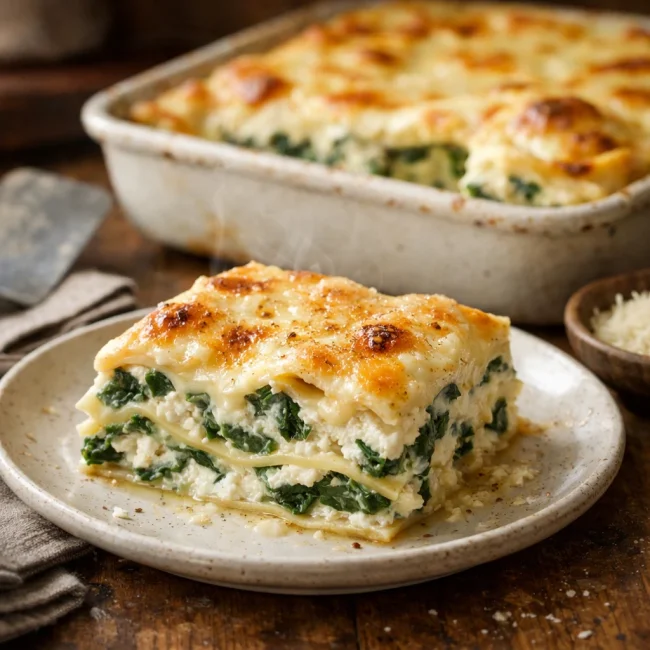 Spinach and Ricotta White Lasagna