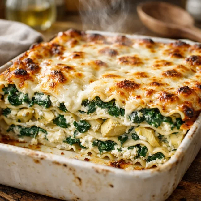 Spinach Artichoke Pasta Lasagna