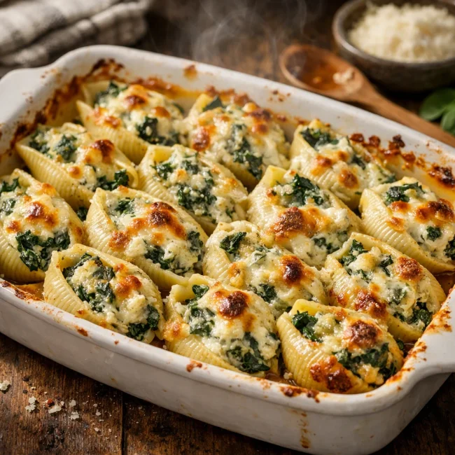 Spinach Artichoke Stuffed Shells