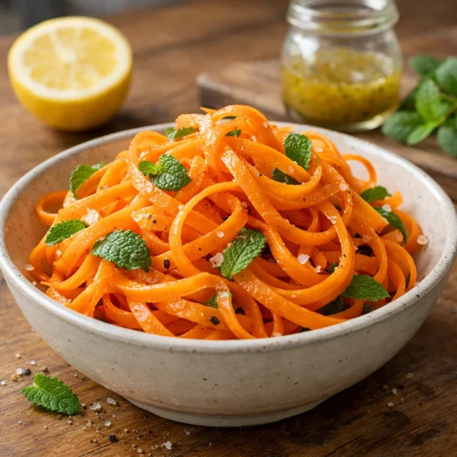 Spiralized Carrot and Mint Salad