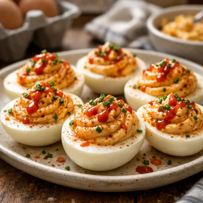 Sriracha Deviled Eggs