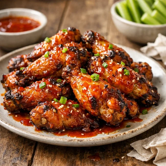 Sriracha Honey Glazed Chicken Wings