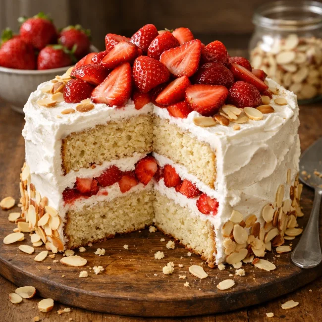 Strawberry Almond Delight Cake