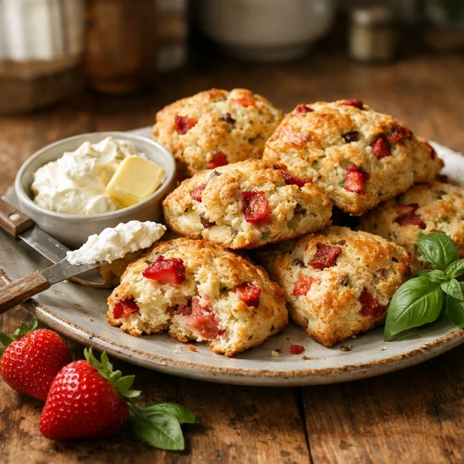 Strawberry Basil Scones