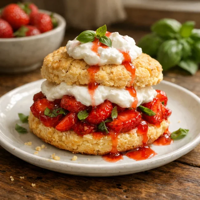 Strawberry Basil Shortcake