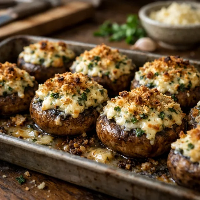 Stuffed Mushrooms with Herbs and Cheese