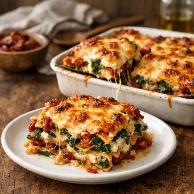 Sun-Dried Tomato & Spinach Lasagna