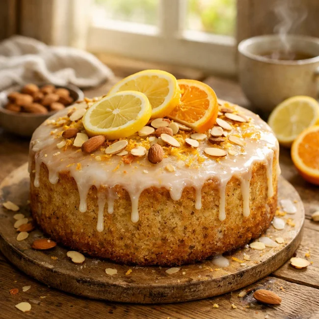 Sun-Kissed Almond Citrus Cake
