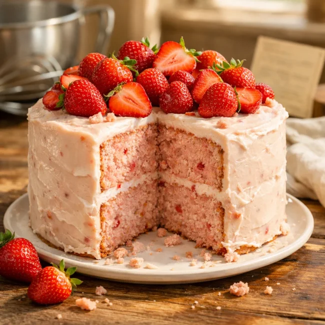 Sun-Kissed Strawberry Delight Cake