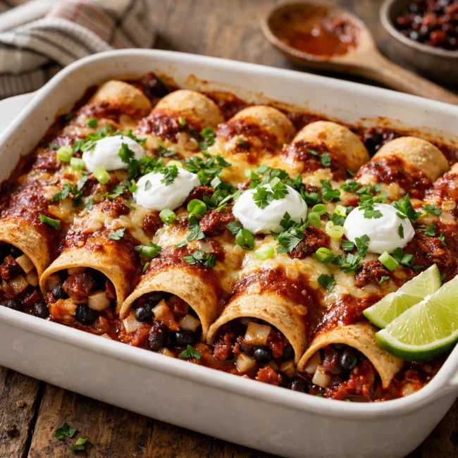 Sundried Tomato and Black Bean Enchiladas