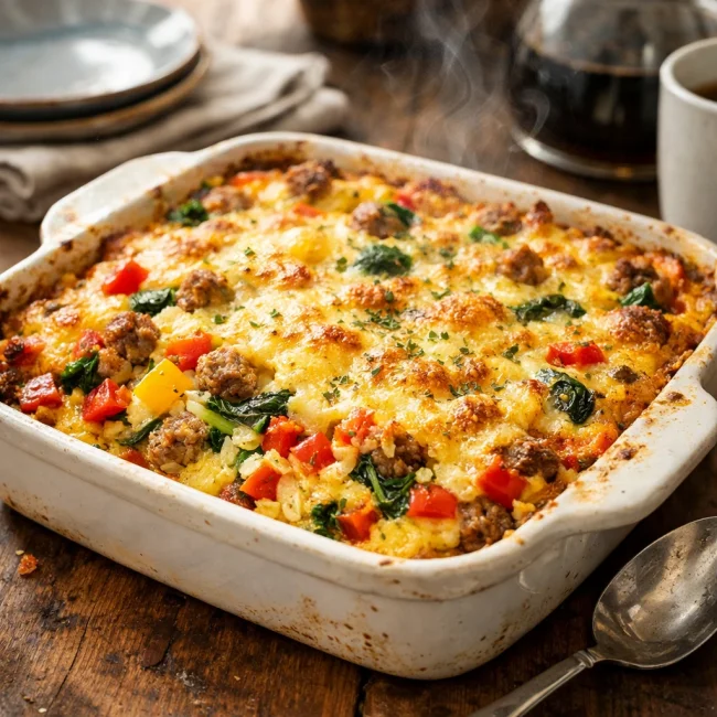 Sunrise Veggie & Sausage Breakfast Casserole