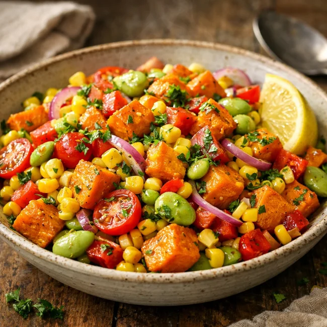 Sunshine Sweet Potato Succotash