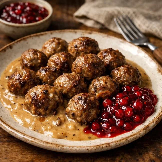 Swedish Meatballs with Lingonberry Sauce