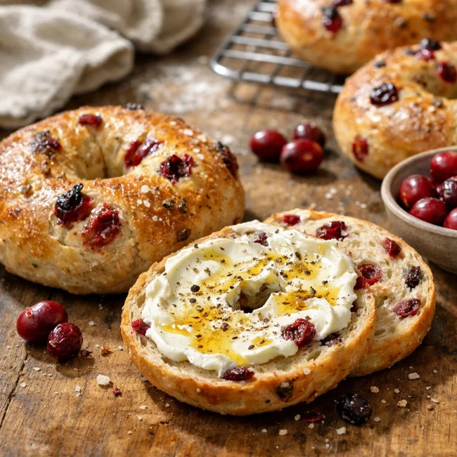 Sweet & Savory Cranberry Bagels