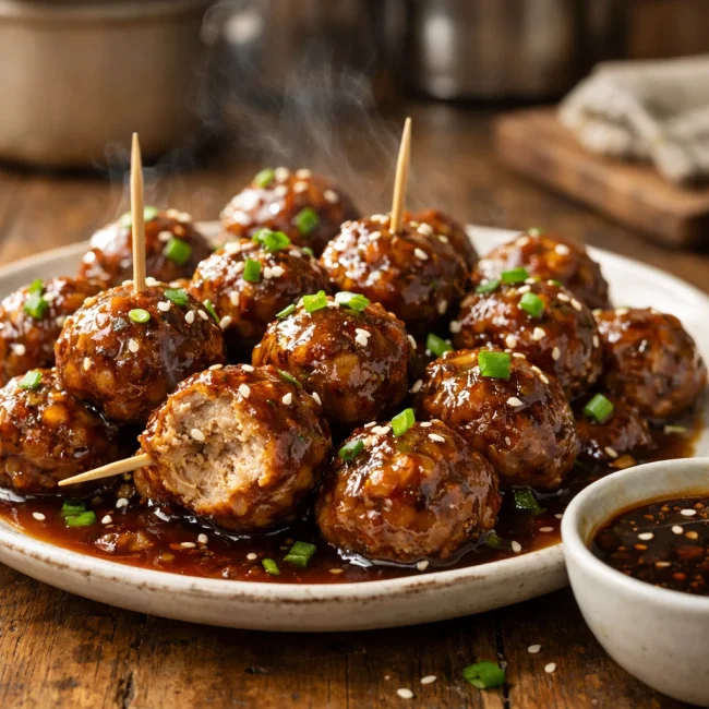Sweet & Savory Ginger-Glazed Meatballs