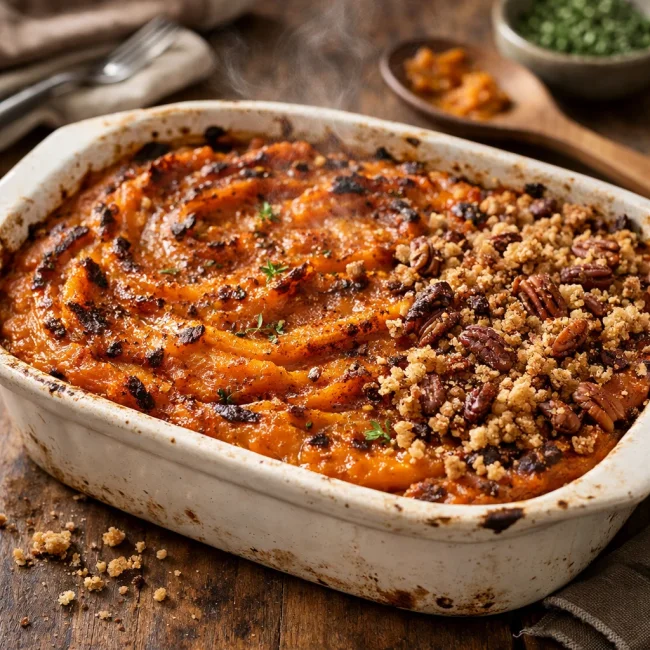 Sweet & Savory Spiced Sweet Potato Casserole