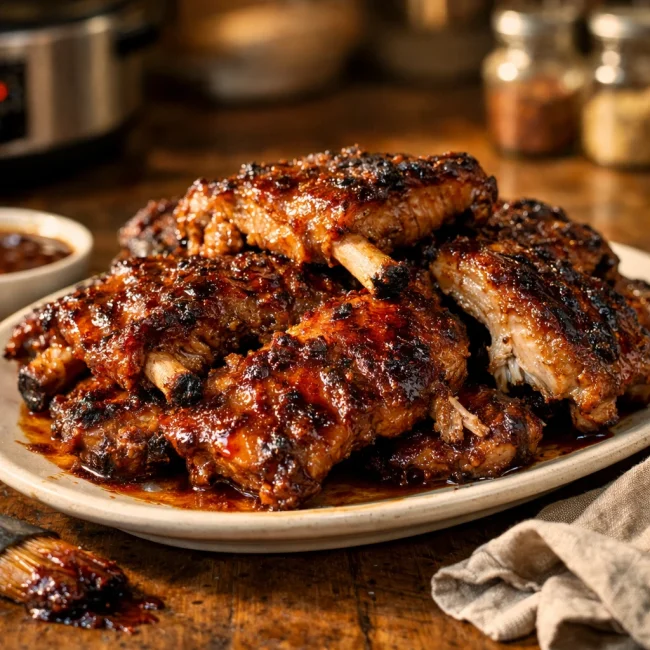 Sweet & Smoky Slow Cooker Ribs