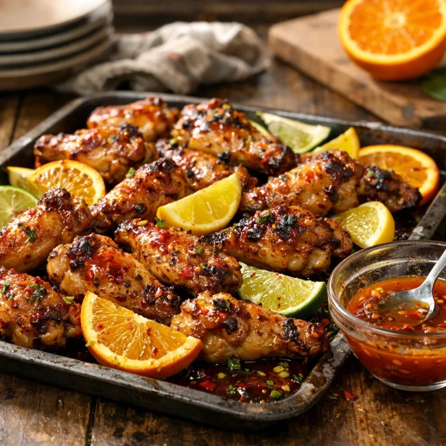 Sweet & Spicy Citrus Baked Chicken Wings