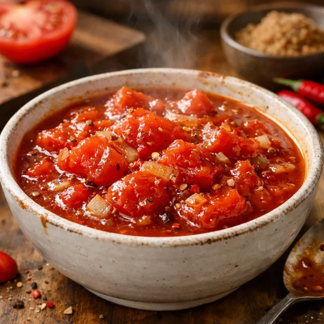 Sweet & Spicy Stewed Tomatoes