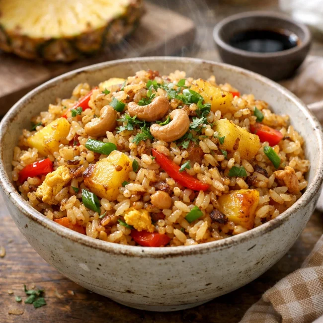 Sweet and Savory Pineapple Fried Rice