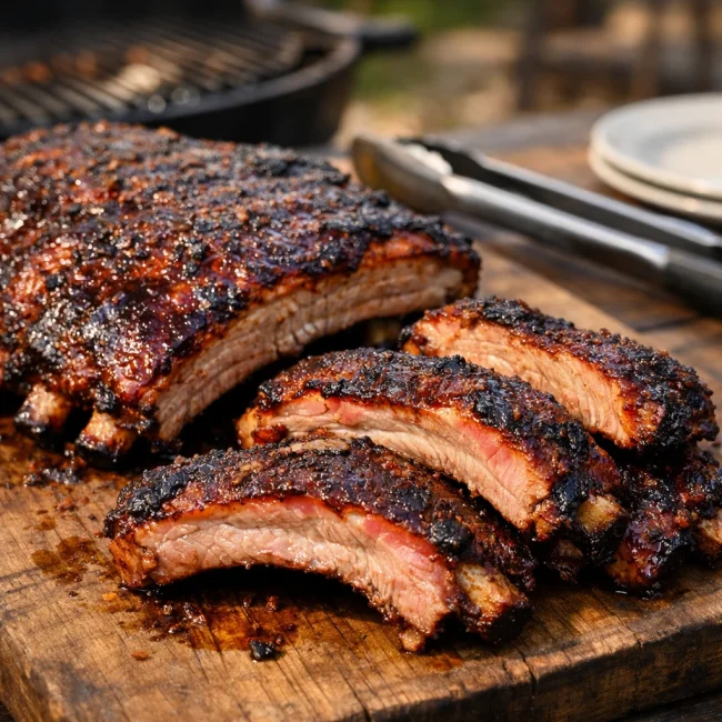 Sweet and Spicy Coffee Rubbed Baby Back Ribs