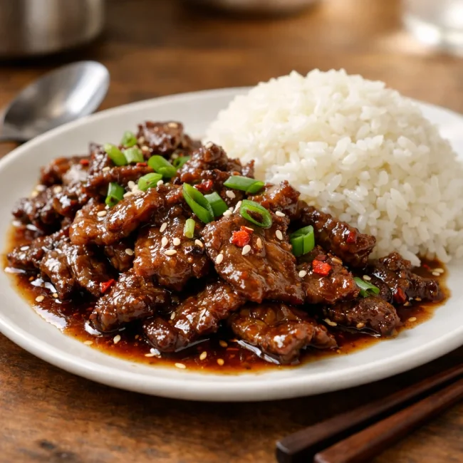 Sweet and Spicy Mongolian Beef