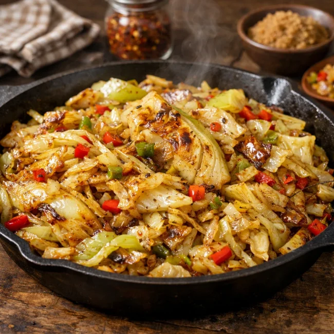 Sweet and Spicy Southern Fried Cabbage