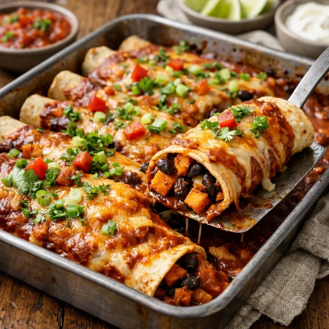 Sweet Potato and Black Bean Enchiladas
