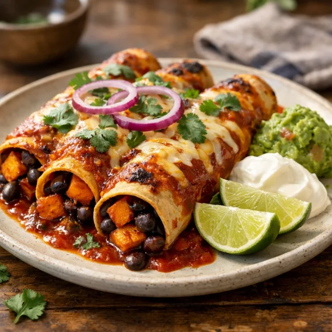 Sweet Potato Black Bean Enchiladas