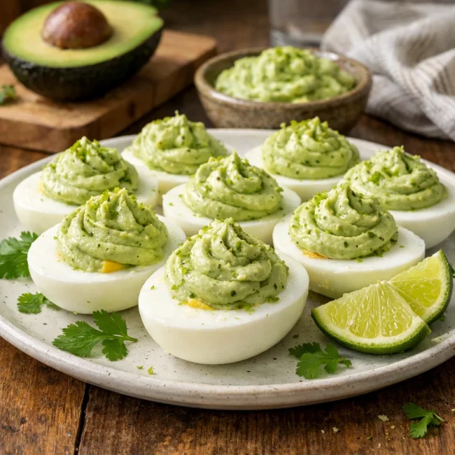 Tangy Avocado Deviled Eggs