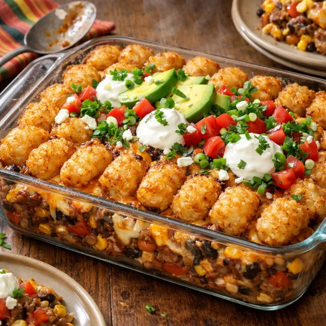 Tater Tot Fiesta Casserole