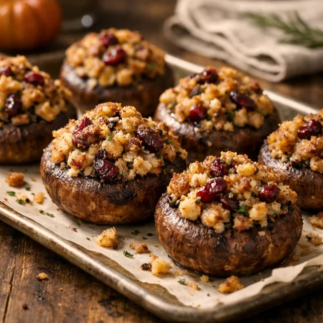 Thanksgiving Stuffed Mushrooms