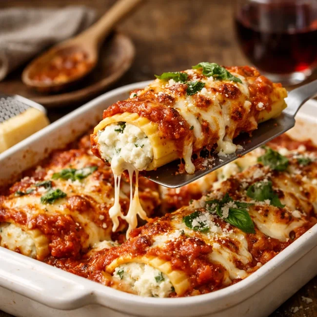 Timeless Cheese-Stuffed Manicotti