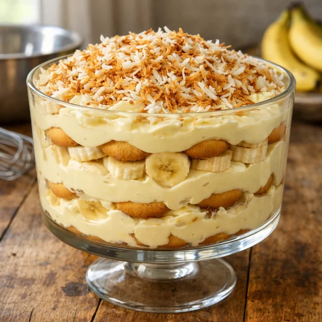 Toasted Coconut Banana Pudding Delight
