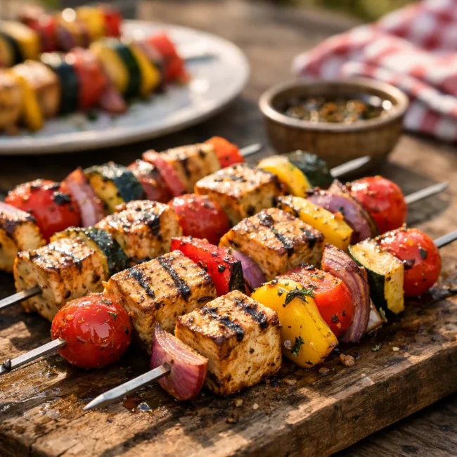 Tofu and Vegetable Skewers