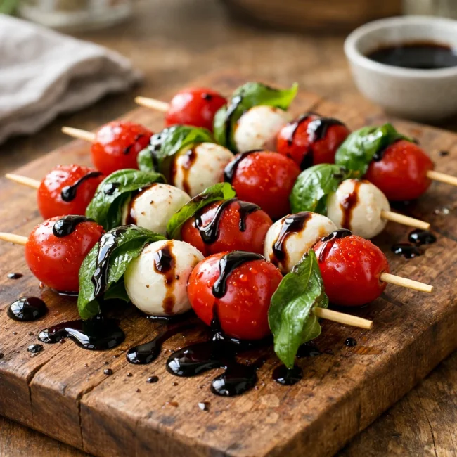 Tomato and Mozzarella Caprese Skewers